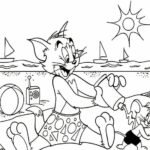 Tom và Jerry ở bãi biển tô màu